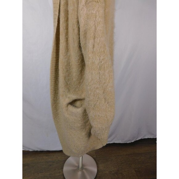 Woven Heart Small Beige Fuzzy Cardigan Open Front Cottagecore - Picture 5 of 11